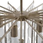 Uttermost Goccia 6 Chandelier with cascading glass drops suspended from silver chains on a brushed nickel frame.