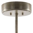 Uttermost Goccia 6 Chandelier with cascading glass drops suspended from silver chains on a brushed nickel frame.