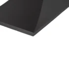Rectangular wood dining table with a sculptural black pedestal base and rustic finish.