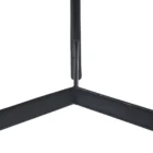 Renwil Avila Accent Table with round black marble top and minimalist three-leg black iron frame.