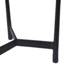Renwil Avila Accent Table with round black marble top and minimalist three-leg black iron frame.