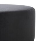 Renwil Colum Ottoman with oversized round silhouette upholstered in deep charcoal fabric.
