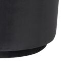 Renwil Colum Ottoman with oversized round silhouette upholstered in deep charcoal fabric.