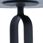 Renwil Eryx Accent Table with round black top and open geometric pedestal base in matte black metal.