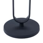 Renwil Eryx Accent Table with round black top and open geometric pedestal base in matte black metal.