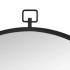 Renwil Rayden Mirror with round shape, black metal frame, and top loop accent.