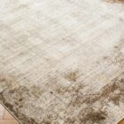 Beige and taupe distressed rug with a soft faded border design and subtle vintage-inspired texture.