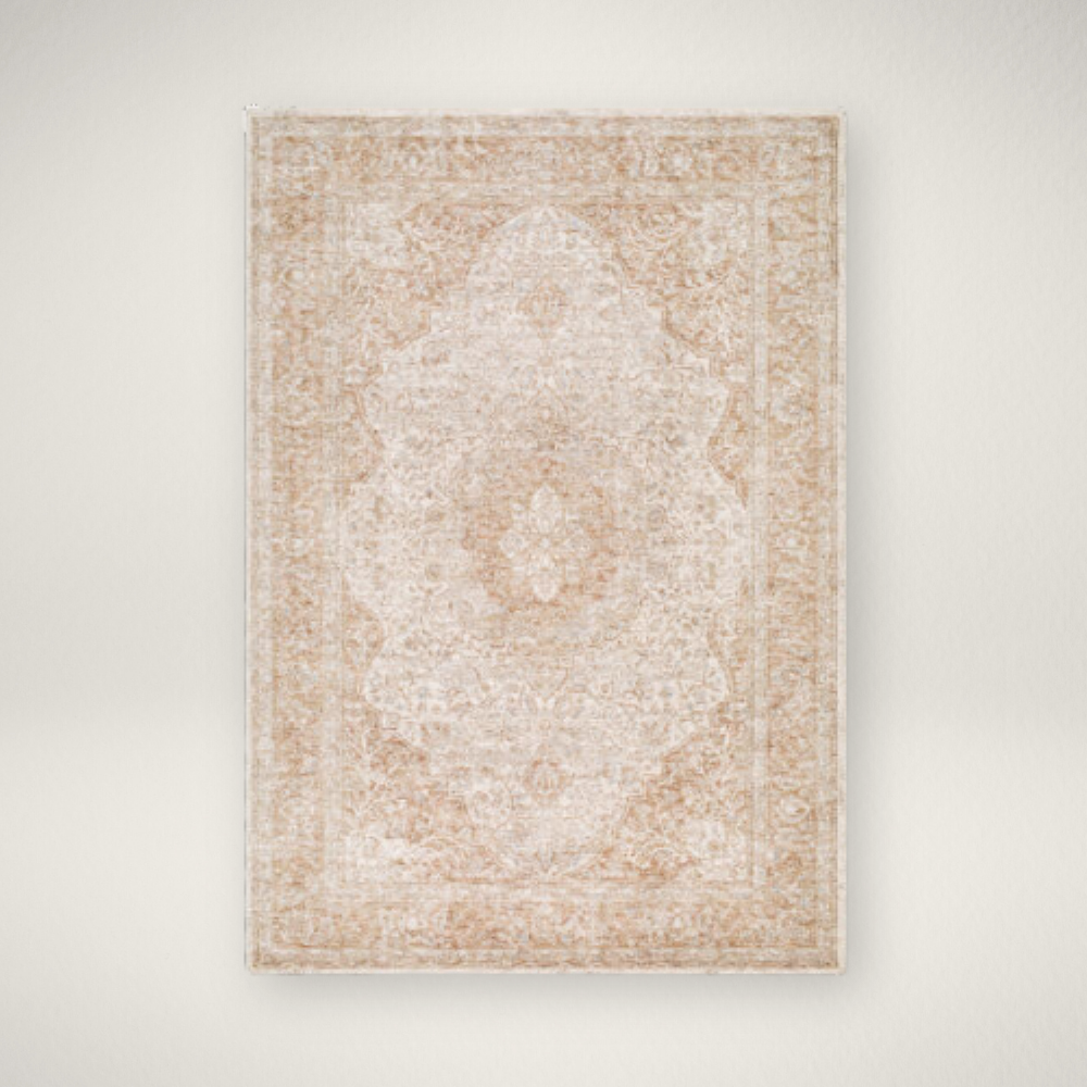 SY Da Vinci 2315 Traditional beige and ivory rug with ornate central medallion and intricate border design.