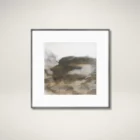 Celadon Surface wall art featuring an abstract watercolor-inspired design in warm earthy tones with a sleek frame.