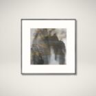 Celadon Surface wall art featuring an abstract watercolor-inspired design in warm earthy tones with a sleek frame.