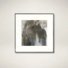 Celadon Surface wall art featuring an abstract watercolor-inspired design in warm earthy tones with a sleek frame.
