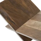 Renwil Ocra wooden magazine holder with a modern X-shaped design in a dark finish.