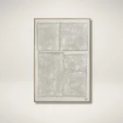 Renwil Pacardi abstract wall art featuring textured silver blocks on a neutral canvas with a thin wood frame.