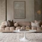 Renwil Pacardi abstract wall art featuring textured silver blocks on a neutral canvas with a thin wood frame.