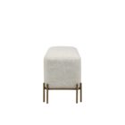 Renwil Sakura upholstered bench with off-white linen seat and bronze metal base