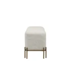 Renwil Sakura upholstered bench with off-white linen seat and bronze metal base