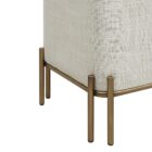 Renwil Sakura upholstered bench with off-white linen seat and bronze metal base