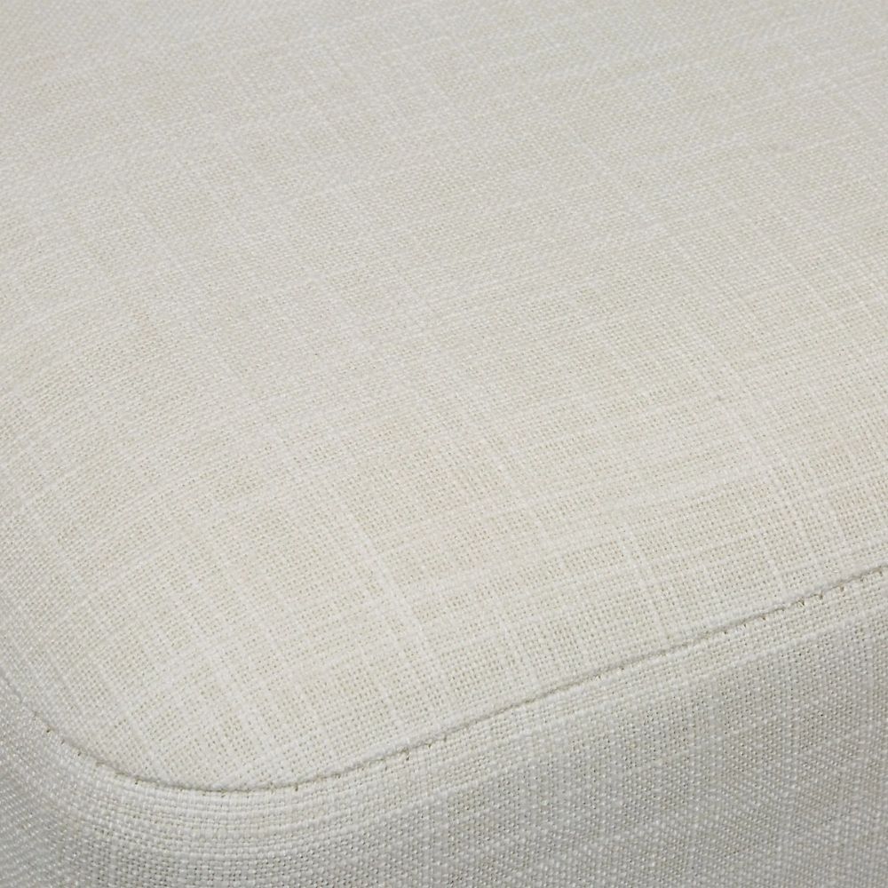 Renwil Sakura upholstered bench with off-white linen seat and bronze metal base