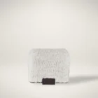 Renwil Wilshire ottoman with faux fur upholstery and dark block base