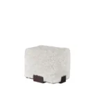 Wilshire ottoman with faux fur upholstery and dark block base