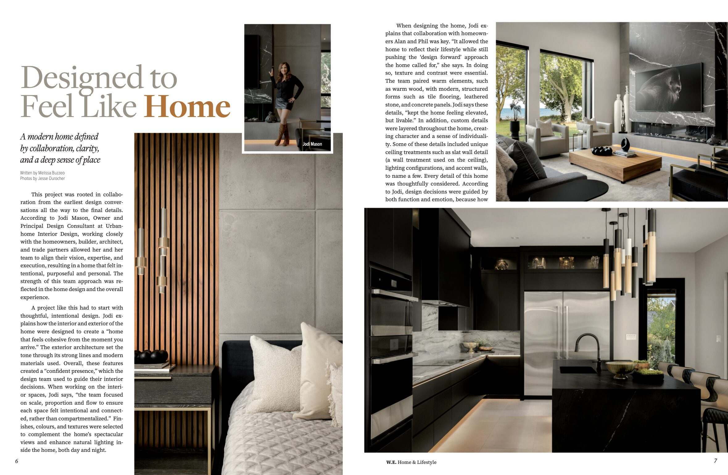 Contemporary staircase and lakefront outdoor lounge from The Modern Manor on Lake St Clair by Urbanhome Interior Design