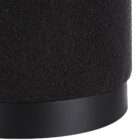 Renwil Castillo ottoman in dark textured upholstery with cylindrical shape and black base