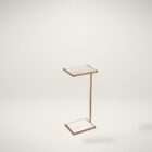 Renwil Delma accent table with marble top and base, slim metal frame in warm brass finish