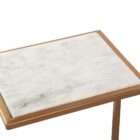 Renwil Delma accent table with marble top and base, slim metal frame in warm brass finish