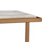 Renwil Delma accent table with marble top and base, slim metal frame in warm brass finish