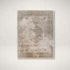 Surya Lillian area rug with vintage-inspired medallion pattern in warm beige, taupe, and soft grey tones